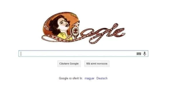 Maria Tănase, sărbătorită de Google. Logo-ul motorului de căutare îi poartă chipul