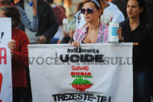 La Timișoara, “sfânta” zi de protest pentru Roșia Montană continua
