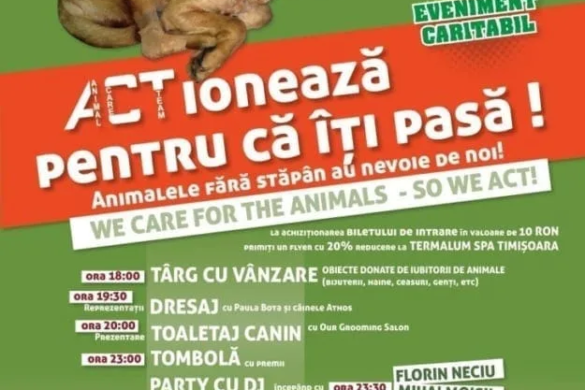 A.C.T. Timişoara – eveniment caritabil pentru blănoşii fără adăpost