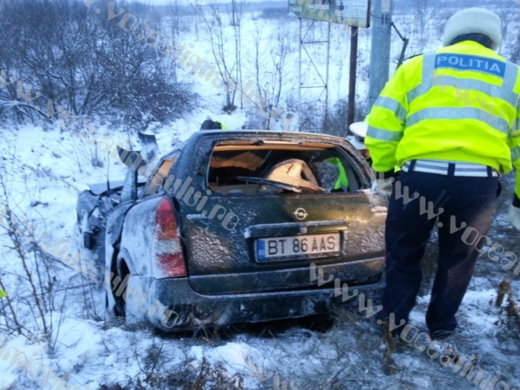 Accident violent din cauza zăpezii pe Calea Lugojului04