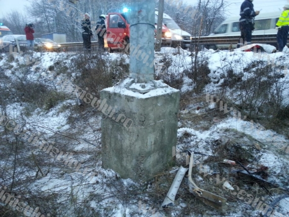 Accident violent din cauza zăpezii pe Calea Lugojului14