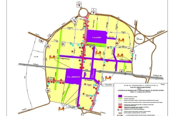 Lucrările din Centrul Istoric închid încă patru străzi. Restricţiile debutează săptămâna viitoare