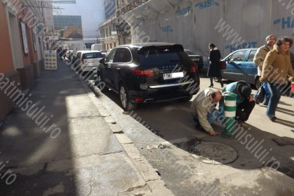 Locul de parcare al fiicei secretarului Primăriei, Ioan Cojocari, a fost desfiinţat FOTO/VIDEO