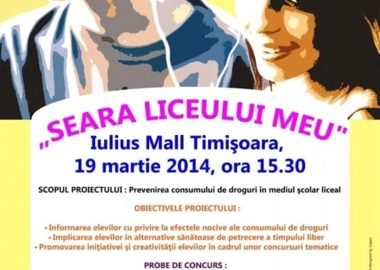 Elevii timişeni implicaţi într-un proiect antidrog, la Iulius Mall