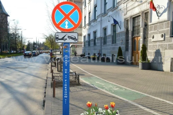 Stâlpi cu „artificii” pentru semnele de circulaţie din Timişoara. „Toată zona centrală va avea astfel de stâlpi” FOTO