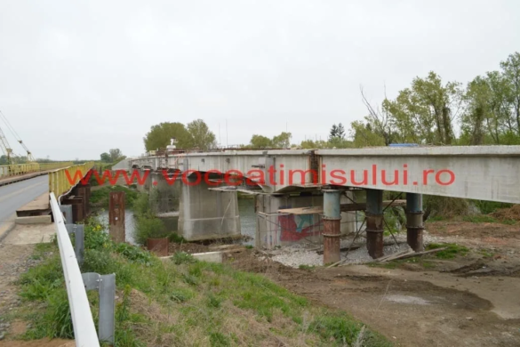 Timişenii vor finalizarea reparaţiilor podului de la Albina. La lucrări, nici picior de om FOTO/VIDEO