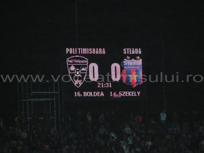Cu tribunele pline, Poli câştigă un punct în faţa campioanei. Poli Timişoara 0-0 Steaua Bucureşti FOTO poli steaua 4 jpg