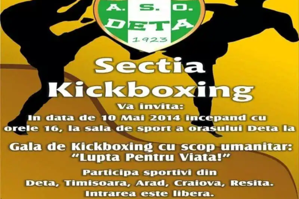 Florin Ilie, invitat de onoare la prima Gală de kickbox organizată la DETA. Evenimentul este CARITABIL, iar încasările vor fi DONATE!