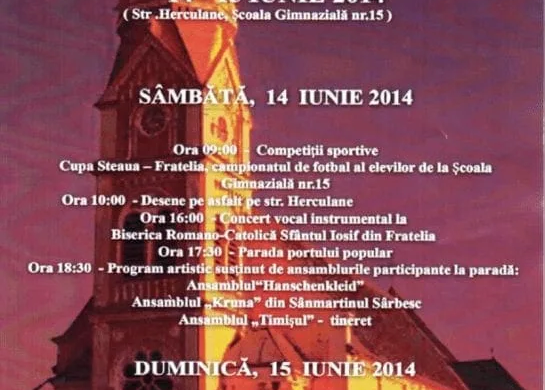 PETRECERE în Timişoara! Zilele cartierului Steaua – Fratelia sunt în acest weekend