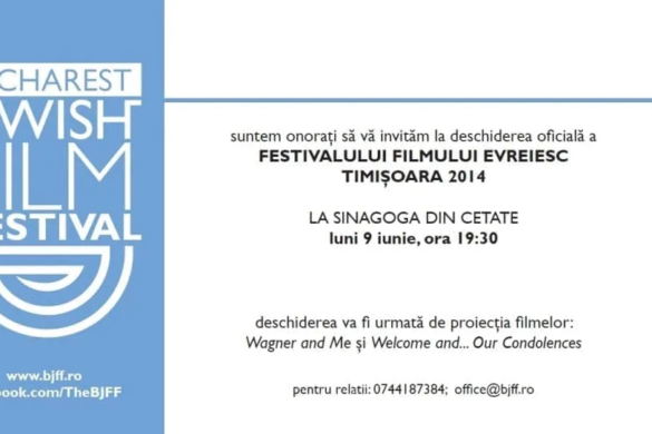 Mâine începe Festivalul Filmului Evreiesc, la Timişoara. Vezi programul proiecţiilor