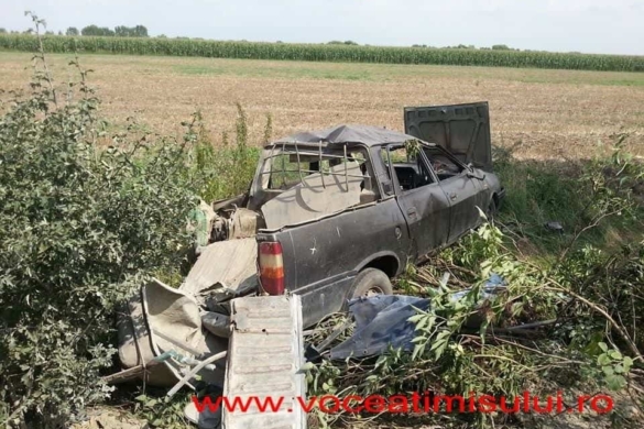 Accident pe DN 69! Un TIR a distrus o Dacia ”papuc” pe DRUMUL MORȚII! FOTO/VIDEO