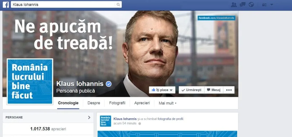 Pagina-Facebook-Klaus-Iohannis