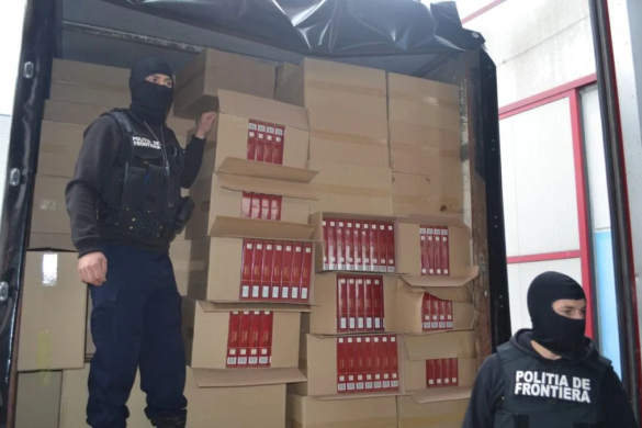 Polițiștii de frontieră din Timiș, captură record de țigări de contrabandă: 150.000 de pachete FOTO/VIDEO