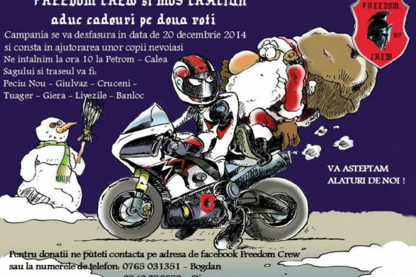 Moș Crăciun vine și pe motocicletă, în județul Timiș. Ce planuri au bikerii de la Freedom Crew