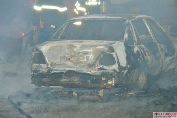 Un maramureșean A FURAT mașina unui PRIETEN din Timișoara! Cum l-au prins polițiștii cu mașina INCENDIATĂ