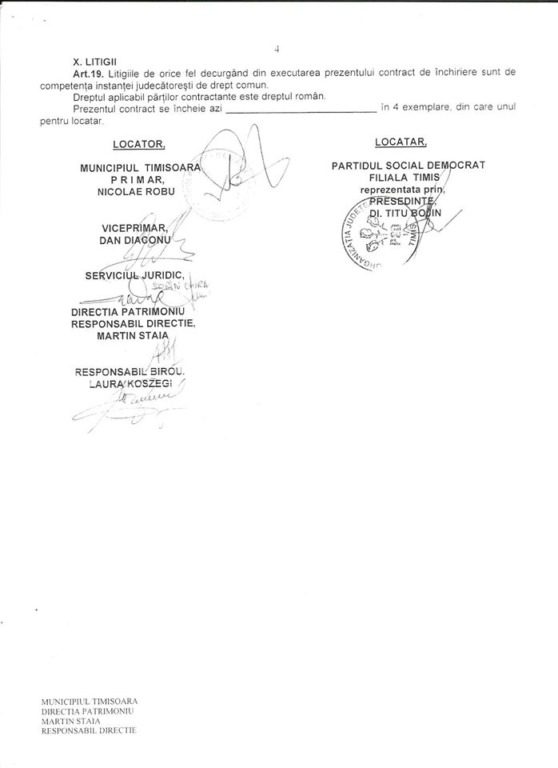 Contract de inchiriere sediu PSD Timis 4 Contract de inchiriere sediu PSD Timis 4