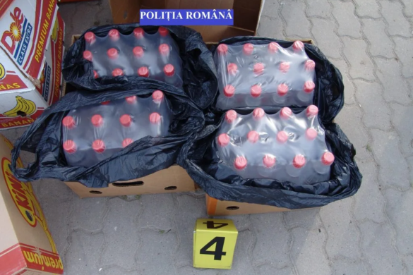 Și-a umplut mașina cu sticle cu ALCOOL de contrabandă, dar a fost ”reperat” de polițiștii din Deta FOTO