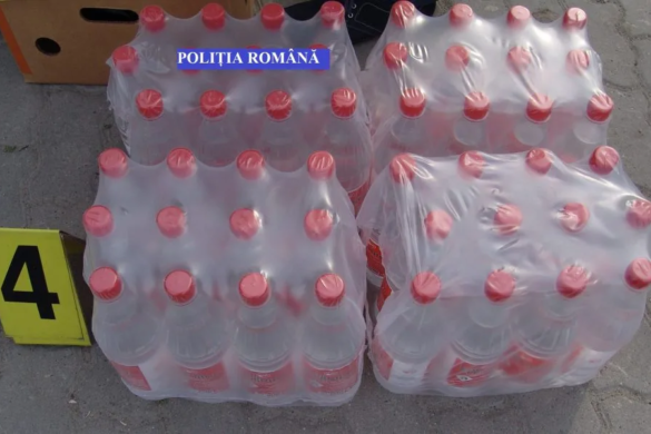 Tanar prins de politisti, dupa ce a furat bautura pe saturate dintr-un magazin