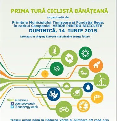 Prima TURĂ CICLISTĂ bănățeană, de Zilele Energiei, la Timișoara