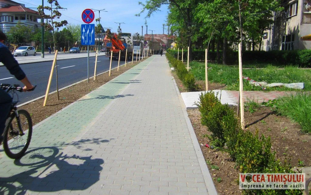 strada-patru-benzi-cu-pista-de-biciclete-si-copaci-plantati-Stefan-cel-Mare
