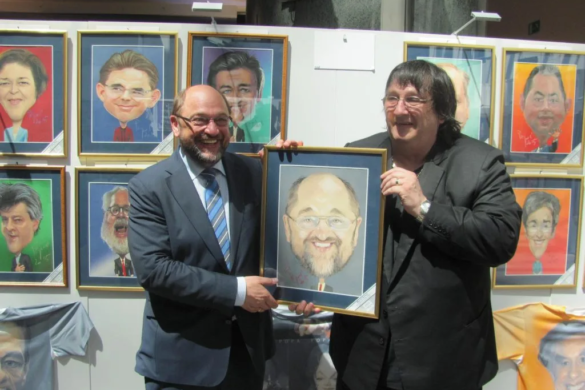 Martin Schulz, preşedintele Parlamentului European, la expoziţia lui Ştefan Popa Popa’s FOTO