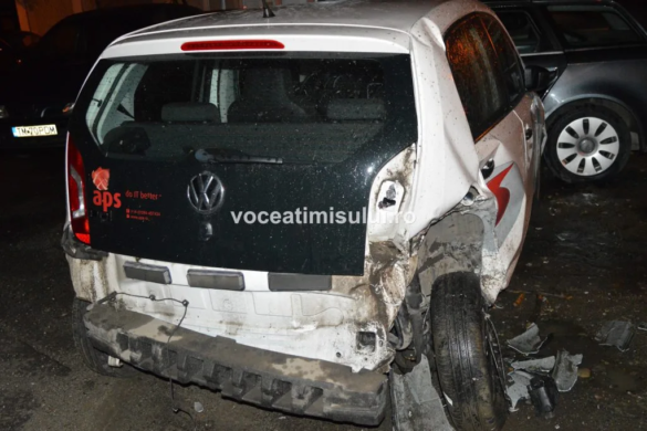 Un şofer beat a făcut prăpăd într-o parcare de pe strada Muzicescu din Timişoara
