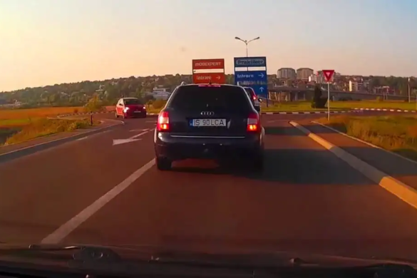Cel mai IDIOT șofer al săptămânii vine din România! Ce a făcut într-un sens giratoriu VIDEO