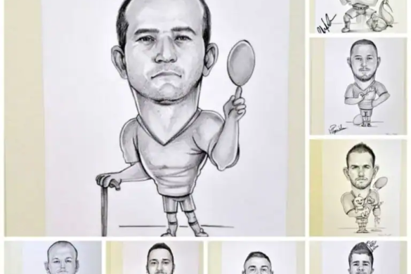 FOTO Caricaturile rugbiștilor din lotul României, scoase la LICITAȚIE. Cum arată desenele care-i întruchipează pe jucătorii timișoreni și la ce sumă au ajuns
