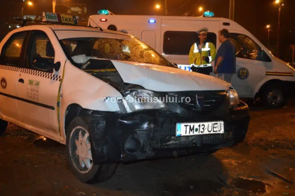 Două autoturisme avariate în urma unui accident în Piața Consiliului Europei.
