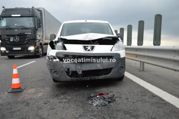 Carambol pe Autostrada A1 Timişoara-Arad, aproapre de ieşirea spre Giarmata