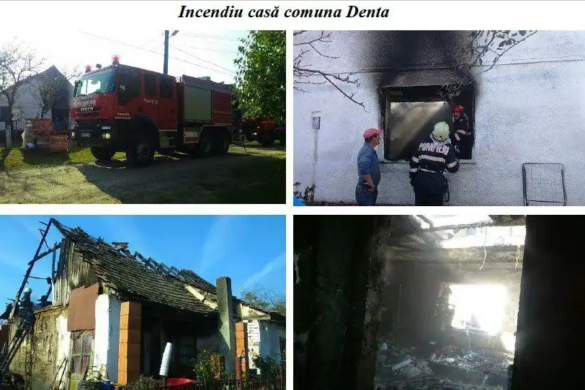 O casă a fost cuprinsă de FLĂCĂRI aproape de Deta