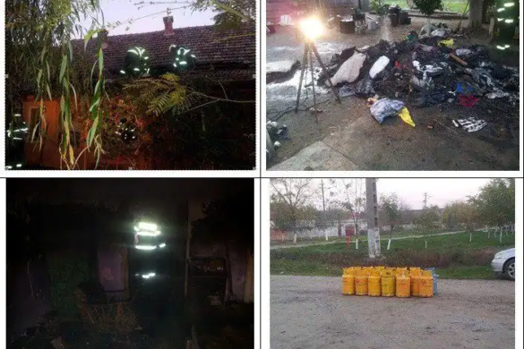 Incendiu în Pesac, lângă un magazin în care se aflau 20 de butelii