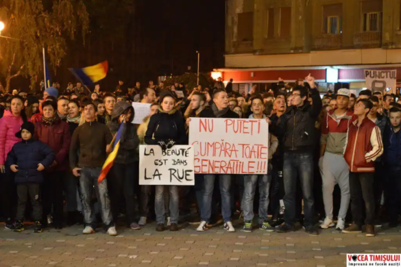 PROTEST pe străzile Timișoarei. Peste 6000 de oameni și-au manifestat solidaritatea față de victimele din clubul Colectiv