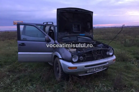 Un șofer beat a încheiat dimineața într-un sens giratoriu pe care nu-l văzuse, la ieșirea din Timișoara