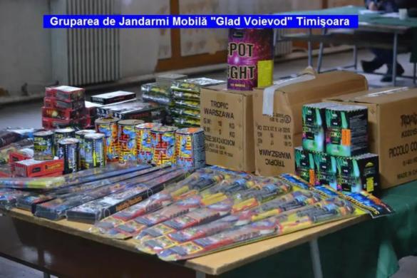 20.000 de petarde și artificii, confiscate de jandarmi de la un comerciant din Piața Badea Cârțan