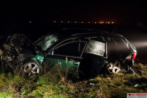 Accident spectaculos ieri seară în sensul giratoriu de pe Calea Aradului din Timişoara
