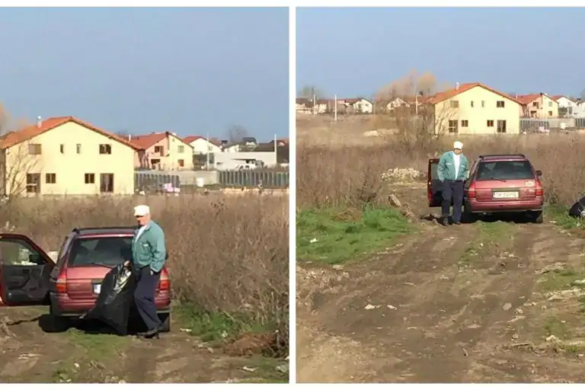 Nesimţire crasă! Un bărbat din Dumbrăvița, surprins în timp ce își aruncă gunoaiele pe o stradă din localitate