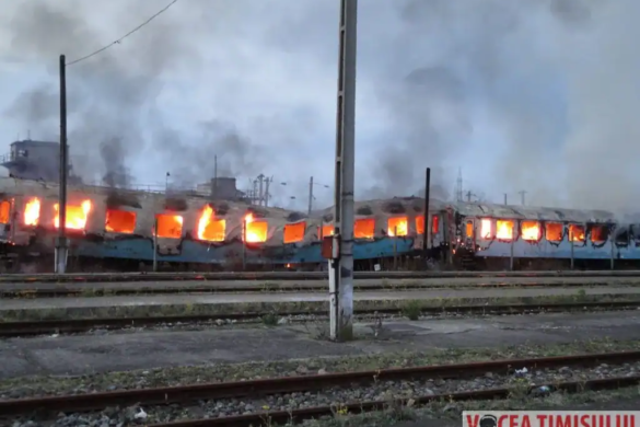 Incendiu în Gara de Nord. Mai multe vagoane au luat foc
