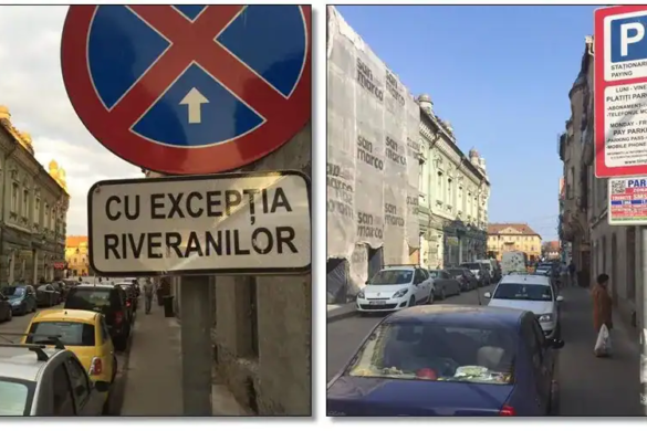 MERITOCRAŢIE?!? Liber la parcare pe strada Gheorghe Lazăr, după ce mașina primarului a fost fotografiată în timp ce staționa ilegal