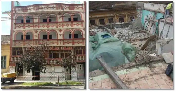 A reînceput demolarea unui palat țigănesc la Timișoara page jpg
