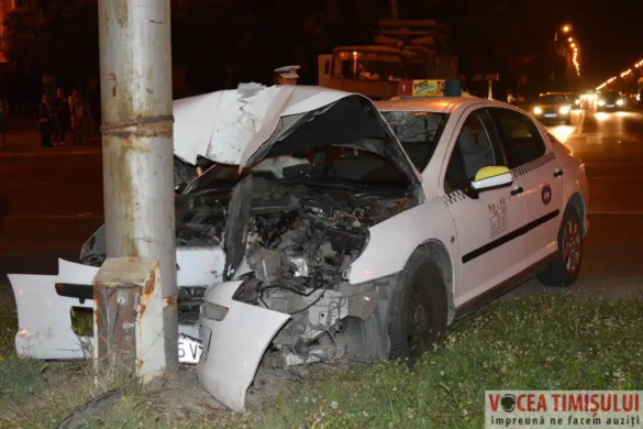 Accident sâmbătă seară în Calea Buziașului din Timișoara.