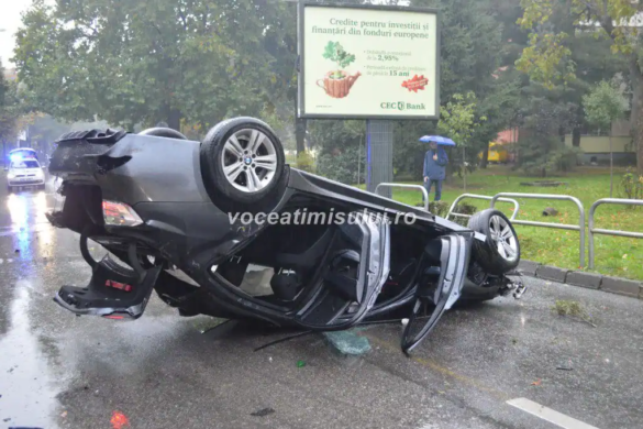 Accident spectaculos pe Aleea F.C. Ripensia din Timişoara