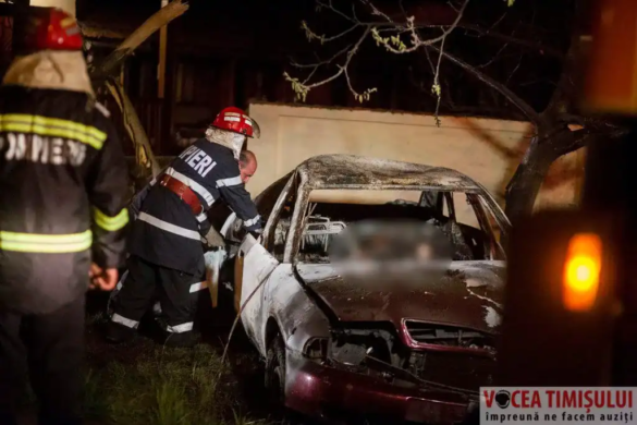 Accident! Doi tineri au ars de vii într-un Audi proiectat în poarta unei case. Explicaţia HALUCINANTĂ a şoferului care a fugit de la faţa locului