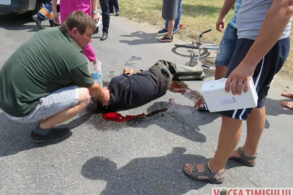 VIDEO Bătaie de joc, la Timișoara: echipaj medical ajuns după 20 de minute la un biciclist cu hemoragie