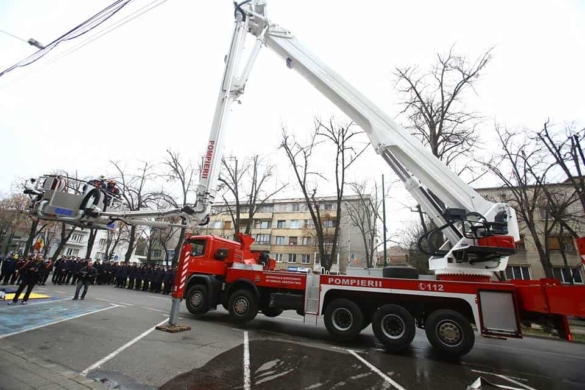 Dotare specială pentru ISU Banat: macara de 70 de metri pentru misiuni de salvare și stingere incendii