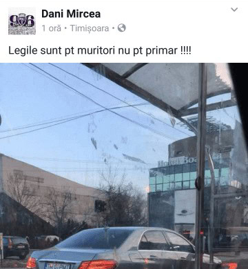 Masina primarului Robu, surprinsa in timp ce depasea ilegal o coloana de masini. Cum se scuza