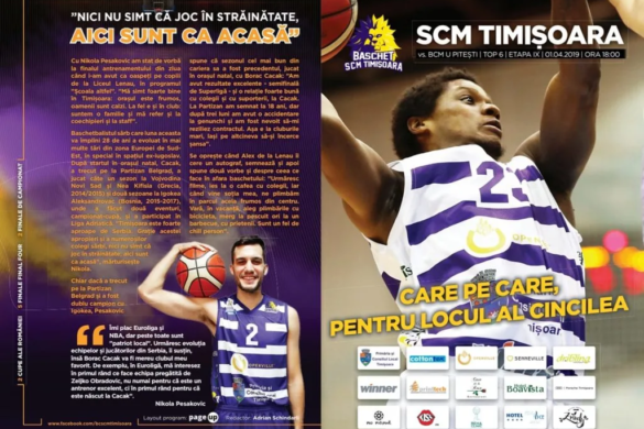 SCM BC Timisoara joaca astazi, ultimul meci din Top 6, pe teren propriu