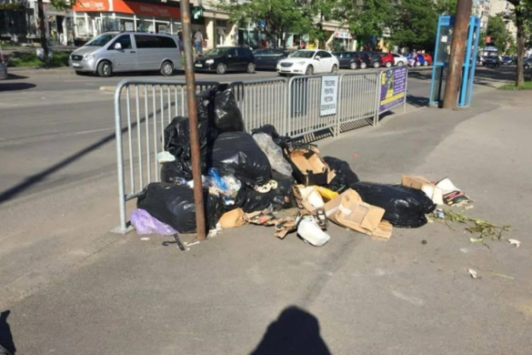 Mormane de gunoi, aruncat de comercianti pe domeniul public, la Timisoara