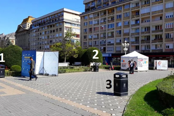 FOTO Centrul Timisoarei, ticsit cu noi cosuri de gunoi scumpe! Sunt si patru in 50 de metri