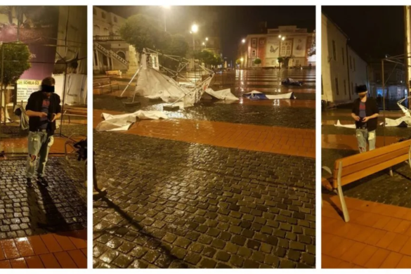 FOTO Suparat pe ”dreapta” politica! A distrus corturile PNL, USR+ si PMP, la Timisoara